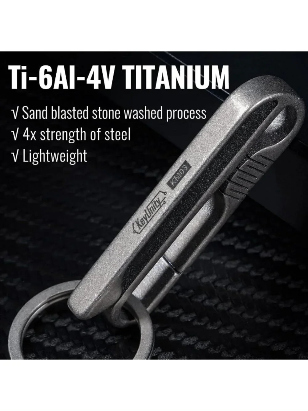 Durable Titanium Keychain Belt Clip with Removable Key Ring - Perfect for
